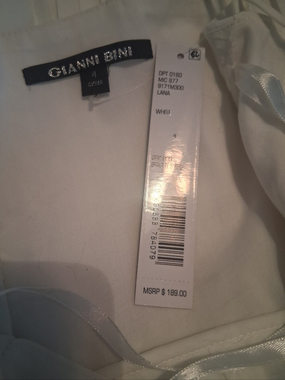 Gianni Bini White Eyelet Midi Dress with Spaghetti Straps Size 4 P2P 16 - Picture 11 of 12
